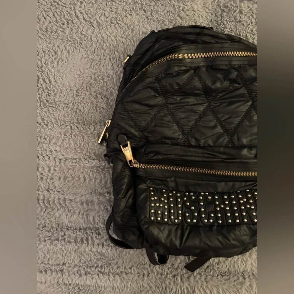 MOSCHINO Couture Black Quilted Nylon Backpack